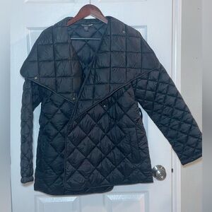 Athleta Whisper Featherless Wrap Coat Black Size M